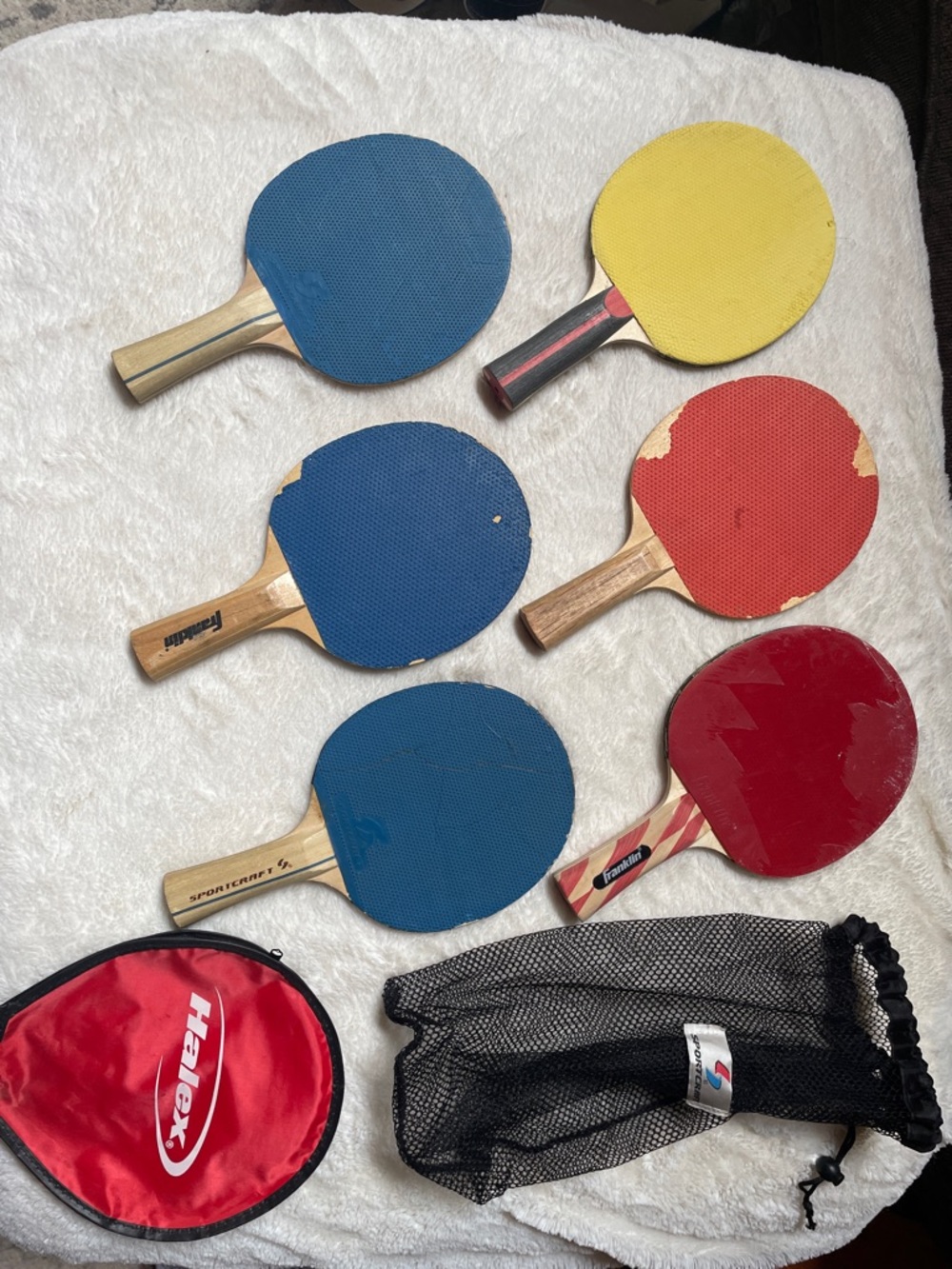 Table Tennis
Ping Pong paddles
6 assorted